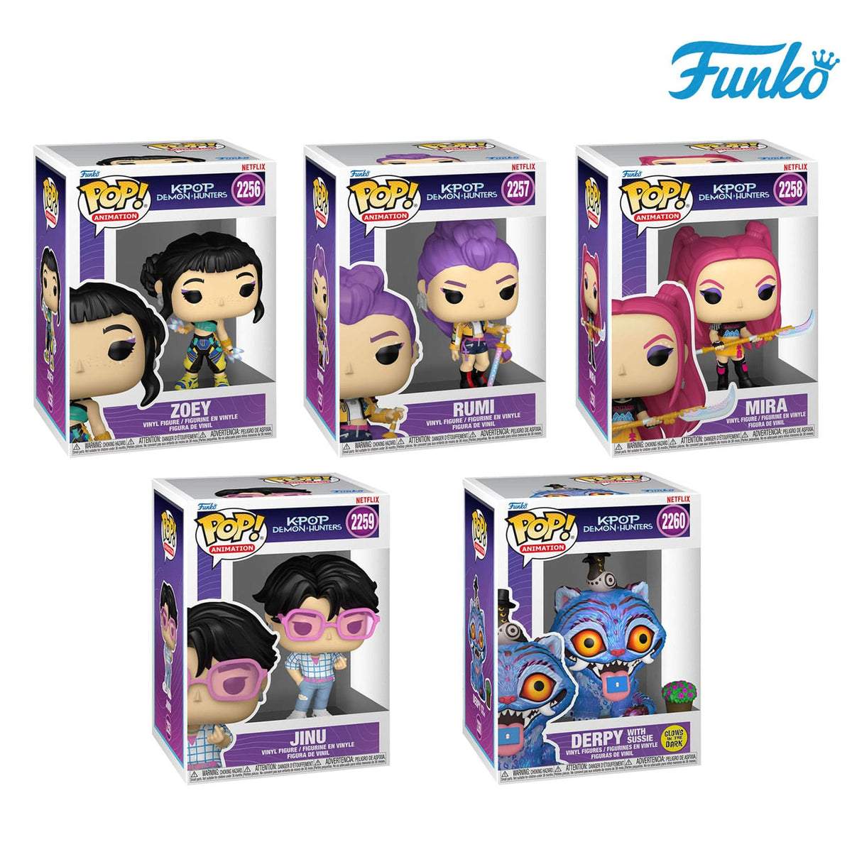 Huntrix KPOP Demon Hunters von Netflix nun als Funko POP! Figuren mit Zoey, Rumi, Mira, Derpy with Sussie und Jinu.