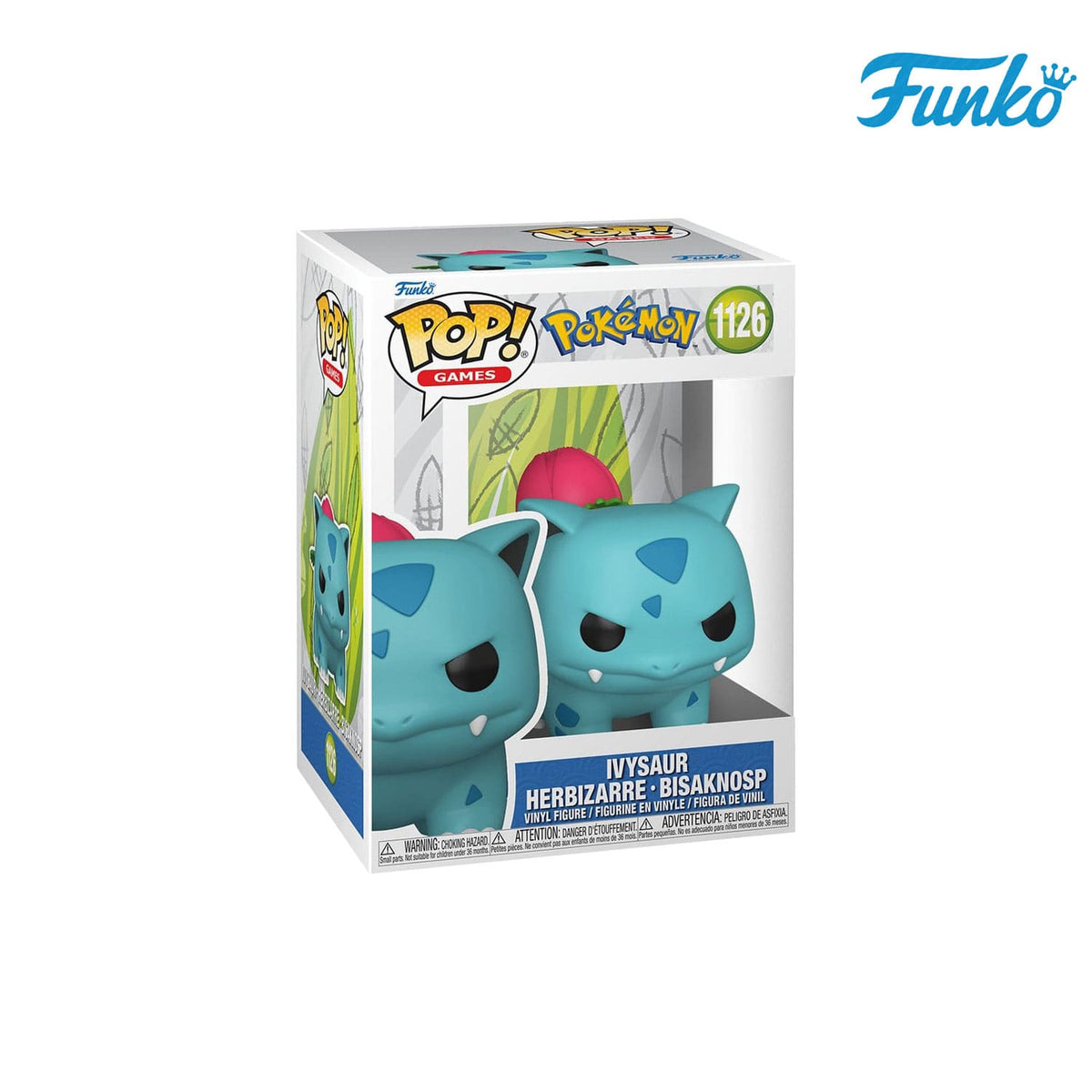 Das Pokémon aus der Kanto-Region Ivysaur (1126) von Funko POP! Games als Vynil Figure.