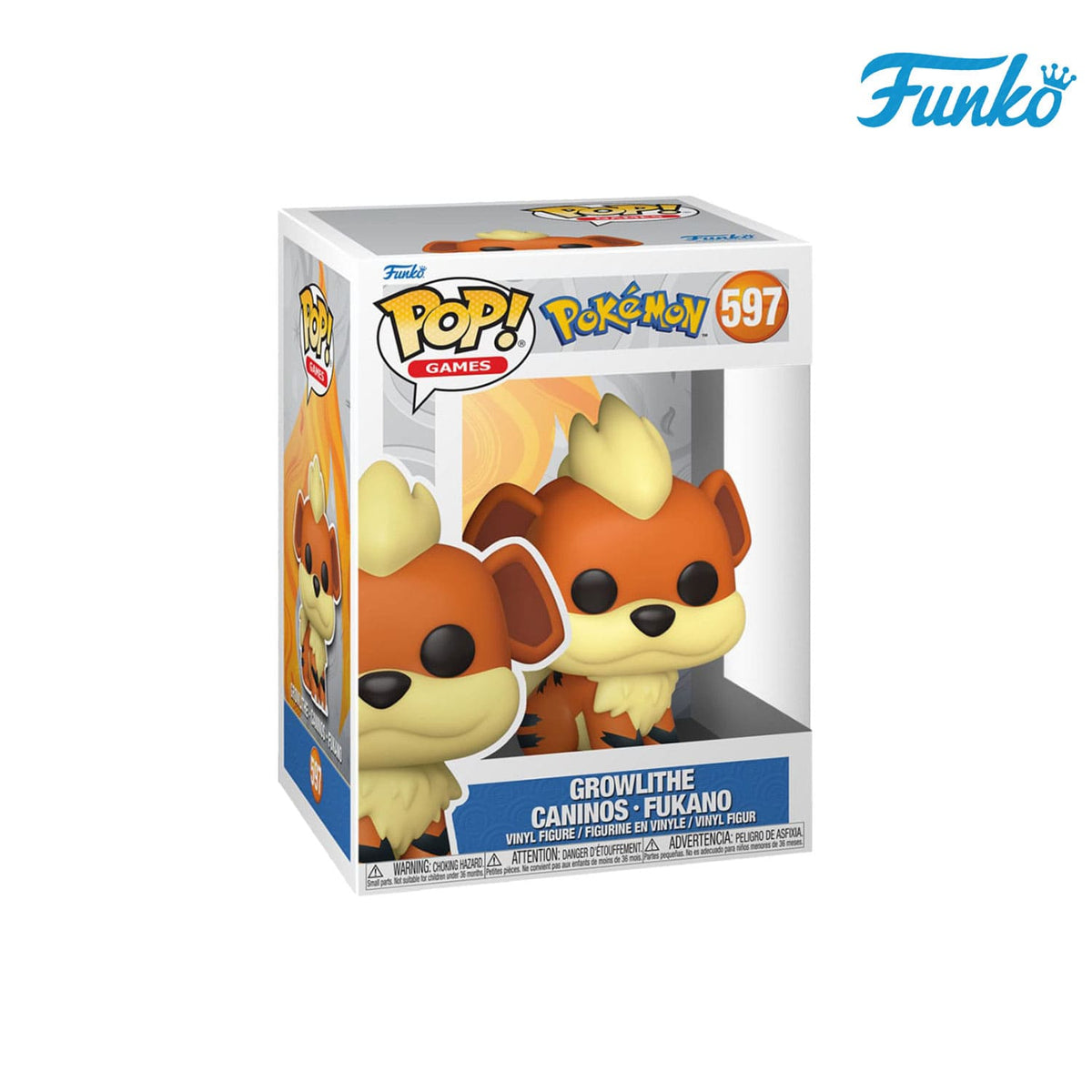 Das Pokémon aus der Kanto-Region Growlithe (597) von Funko POP! Games als Vynil Figure.