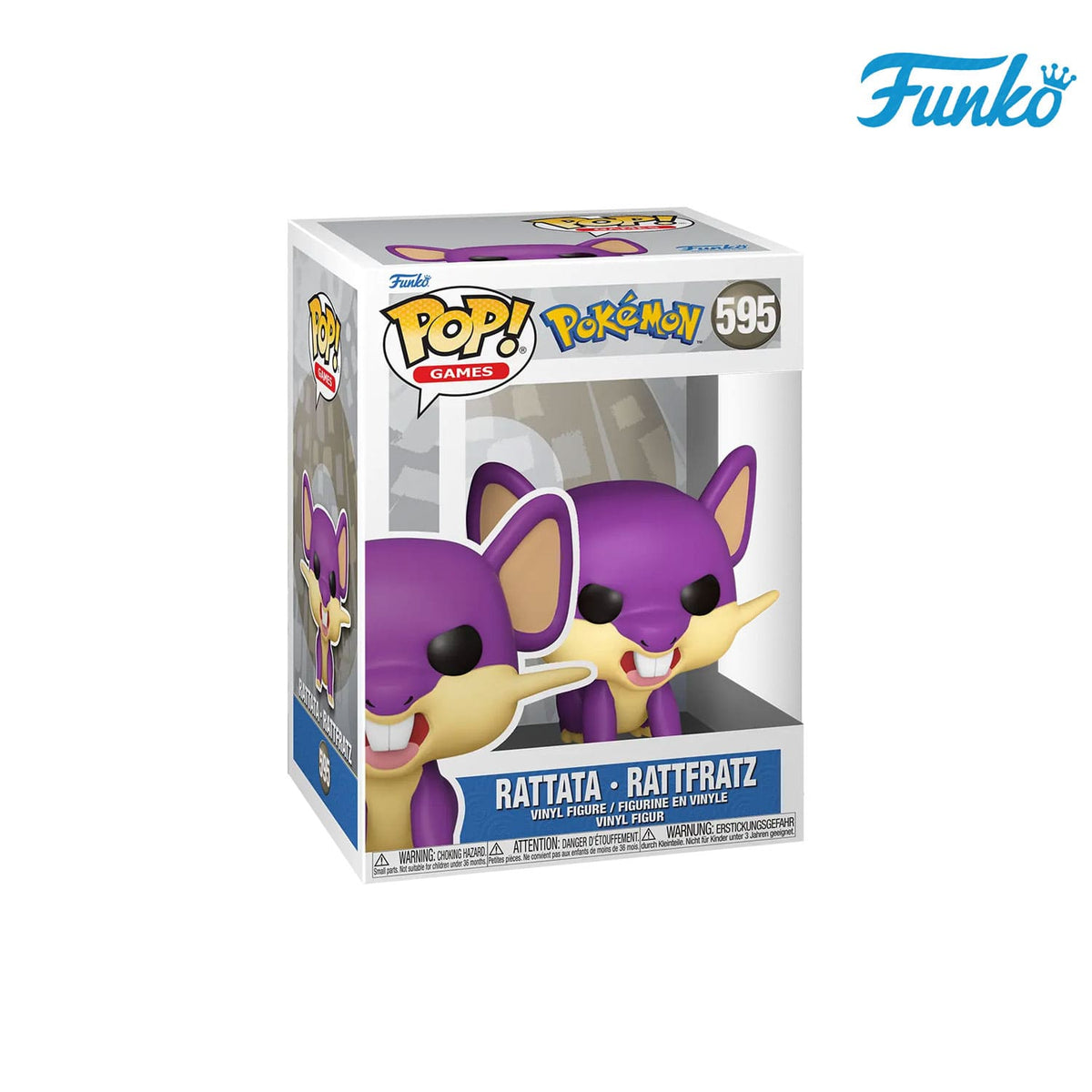 Das Pokémon aus der Kanto-Region Rattata (595) von Funko POP! Games als Vynil Figure.