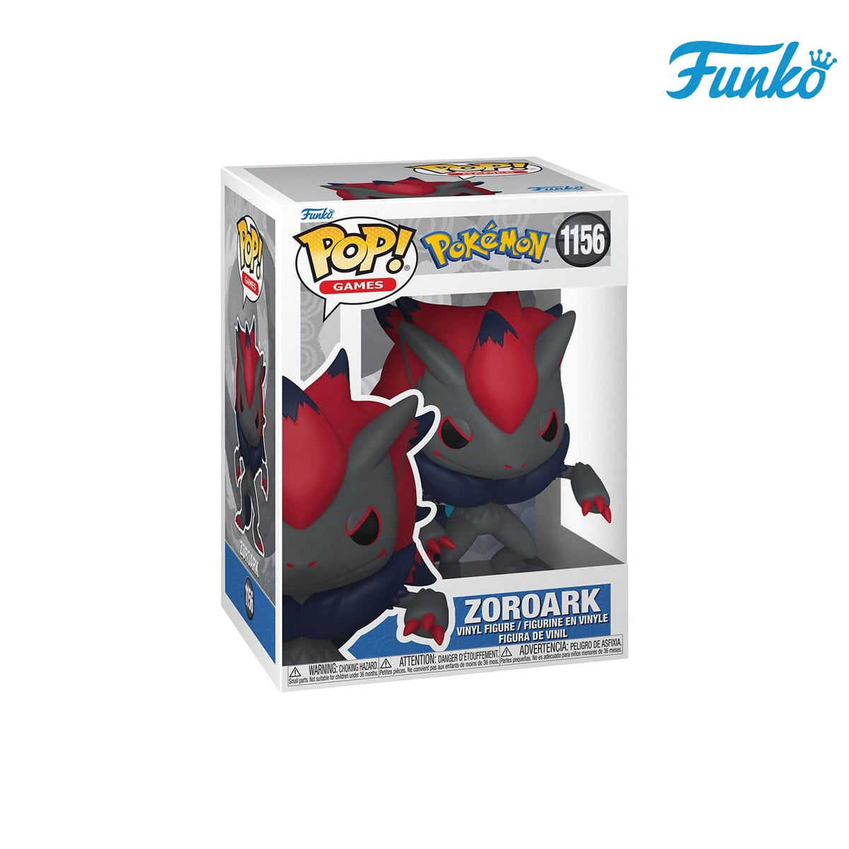 Das Pokémon aus der Einall-Region Zoroark (1156) von Funko POP! Games als Vynil Figure.