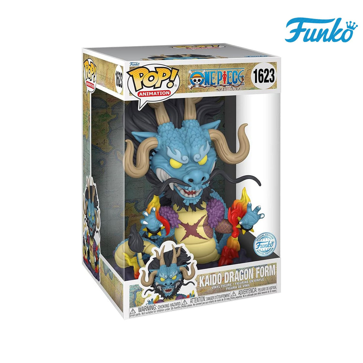 Funko Pop One Piece eine der vier Kaiser Kaido Dragon Form 1623 Jumbo in seiner Originalverpackung.