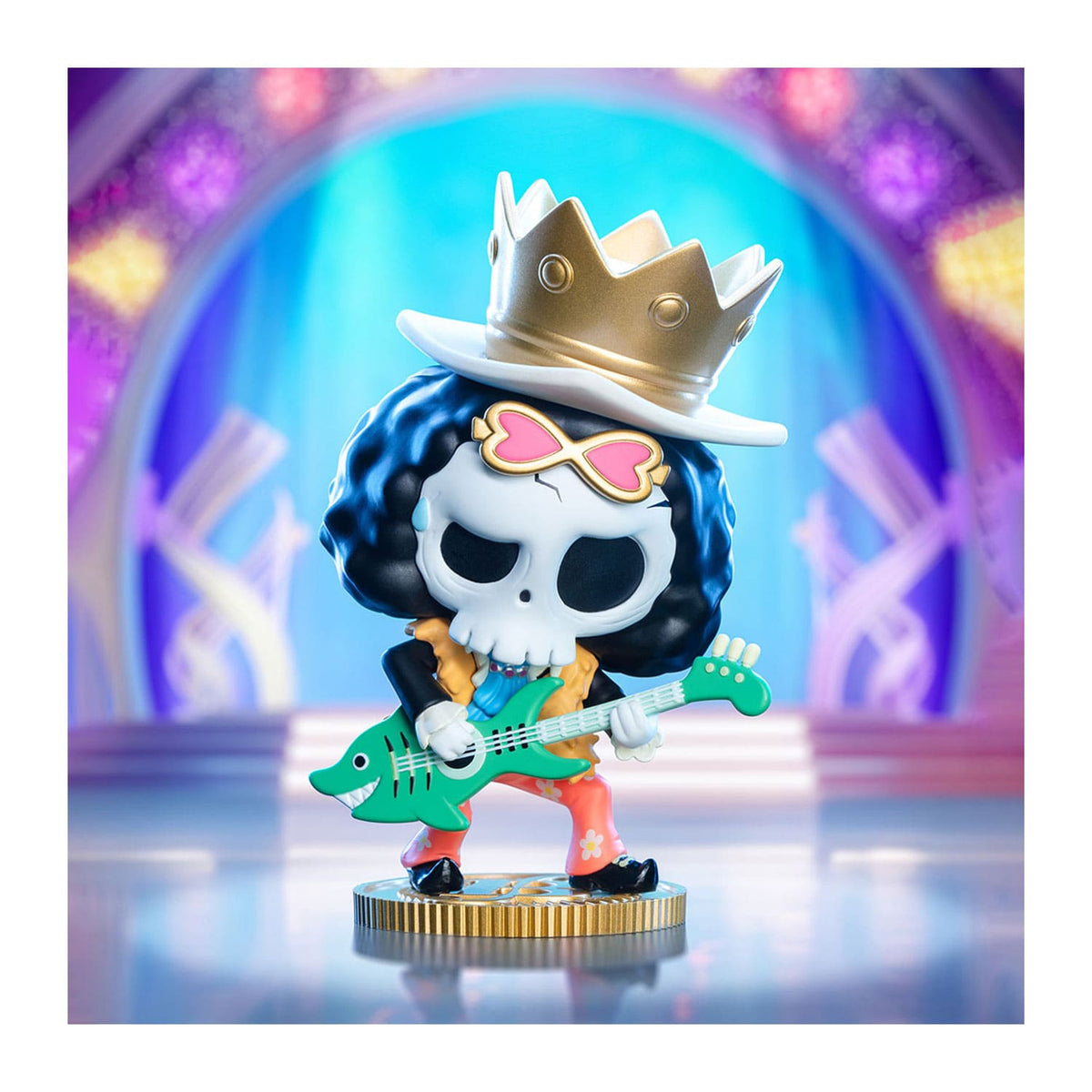 POP MART x One Piece Blindbox Soul King Brook Figur aus PVC/ABS in THE Monsters Stil.