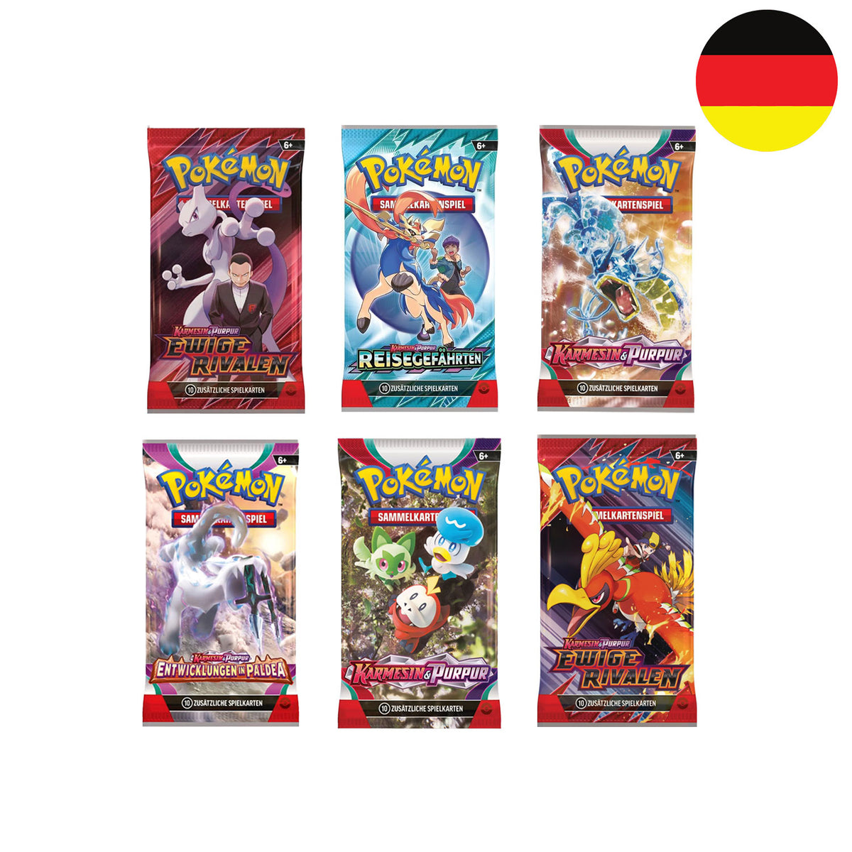 Pokémon TCG Festtagskalender Boosterpacks, Ewige Rivalen, Reisgefährten, Karmesin und Purpur und Entwicklungen in Paldea