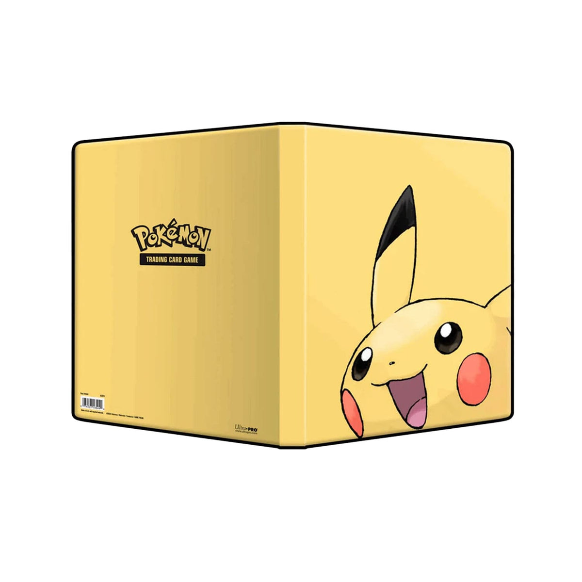 Pokémon Pikachu Ultra Pro Sammelordner Vorder- und Rückseite mit dem Trading Card Game Logo, für Sammler und Spieler.
