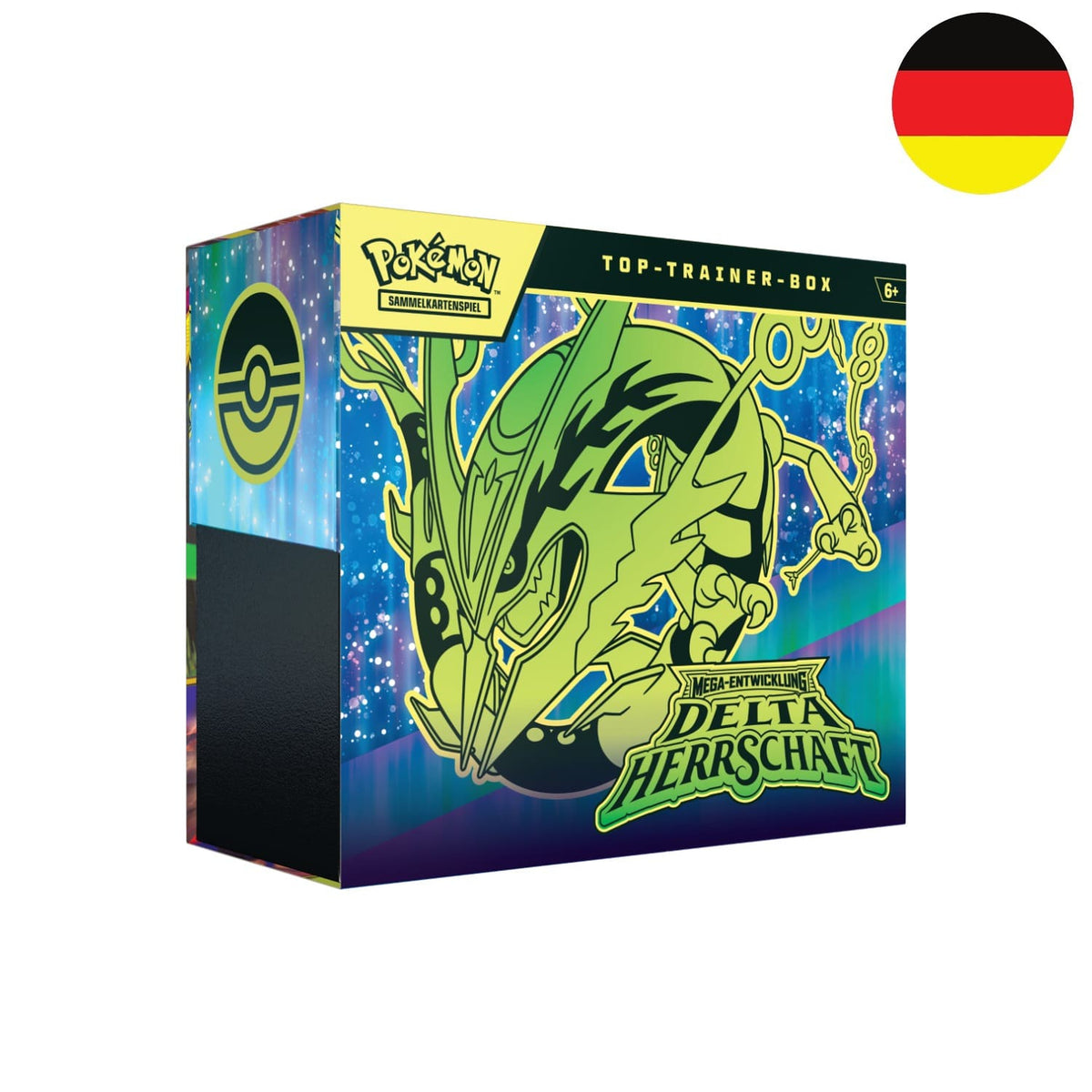 Pokémon Mega-Entwicklung Delta-Herrschaft ME06 Top-Trainer-Box auf Deutsch mit 9 Boostern Kyogre-Promokarte und Zubehör