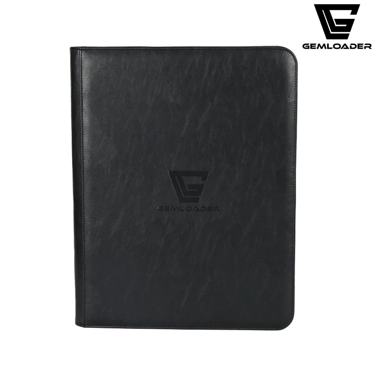 Der Premium-3-X4-toploader-fit-collectors-binder-216-pockets-3X3 in der Farbe Schwarz von außen mit Platz für 216 Karten
