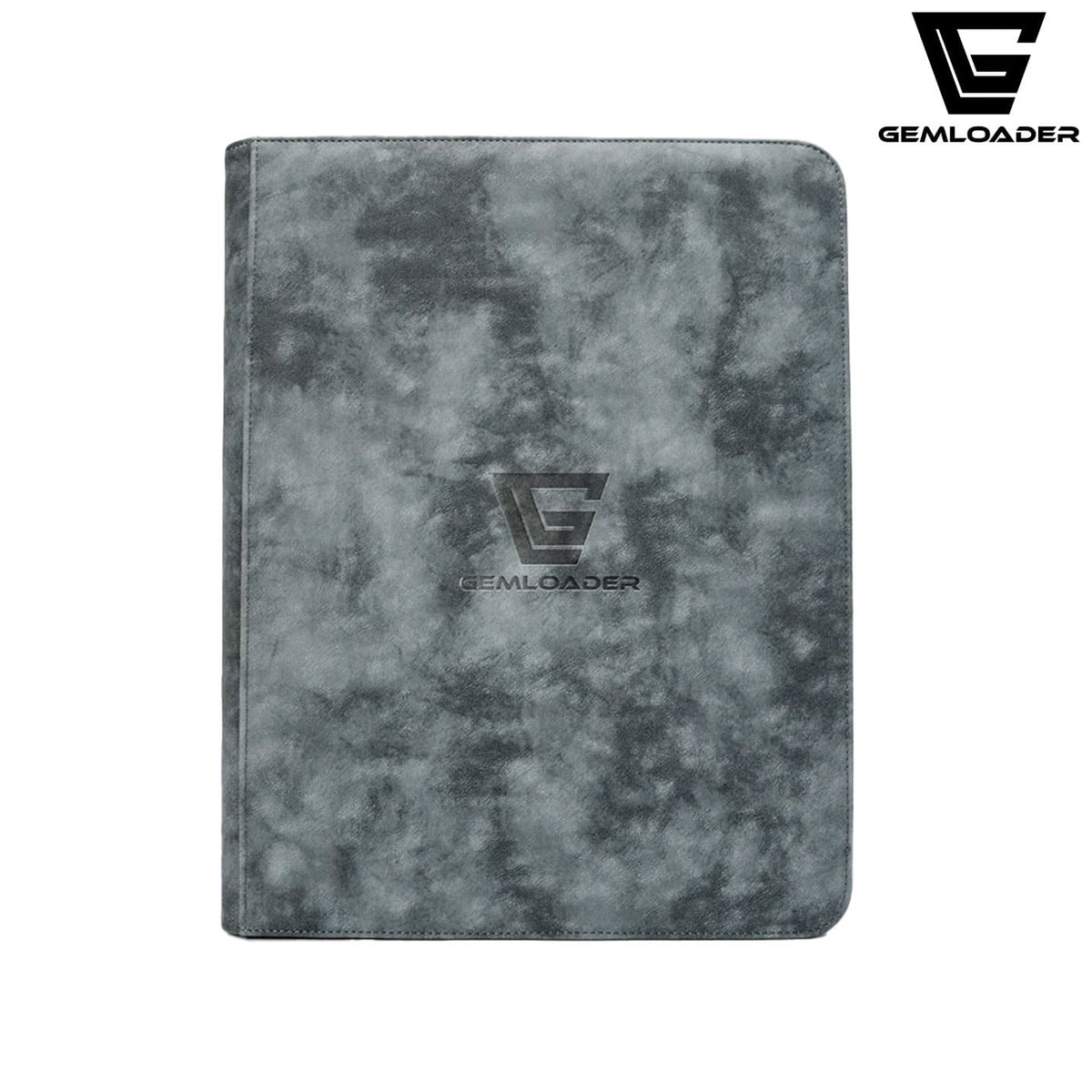 Der Premium-3-X4-toploader-fit-collectors-binder-216-pockets-3X3 in der Farbe Grau von außen mit Platz für 216 Karten.