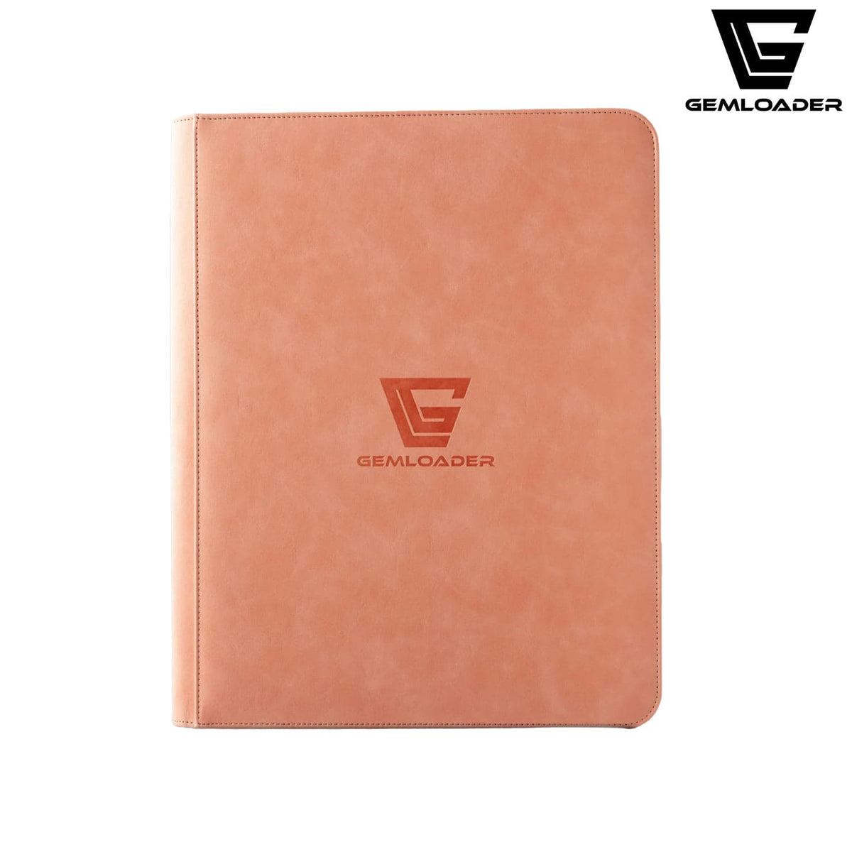 Der Premium-3-X4-toploader-fit-collectors-binder-216-pockets-3X3 in der Farbe Pink von außen mit Platz für 216 Karten.