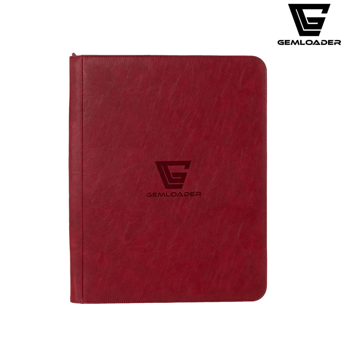 Der Premium-3-X4-toploader-fit-collectors-binder-216-pockets-3X3 in der Farbe Rot von außen mit Platz für 216 Karten.