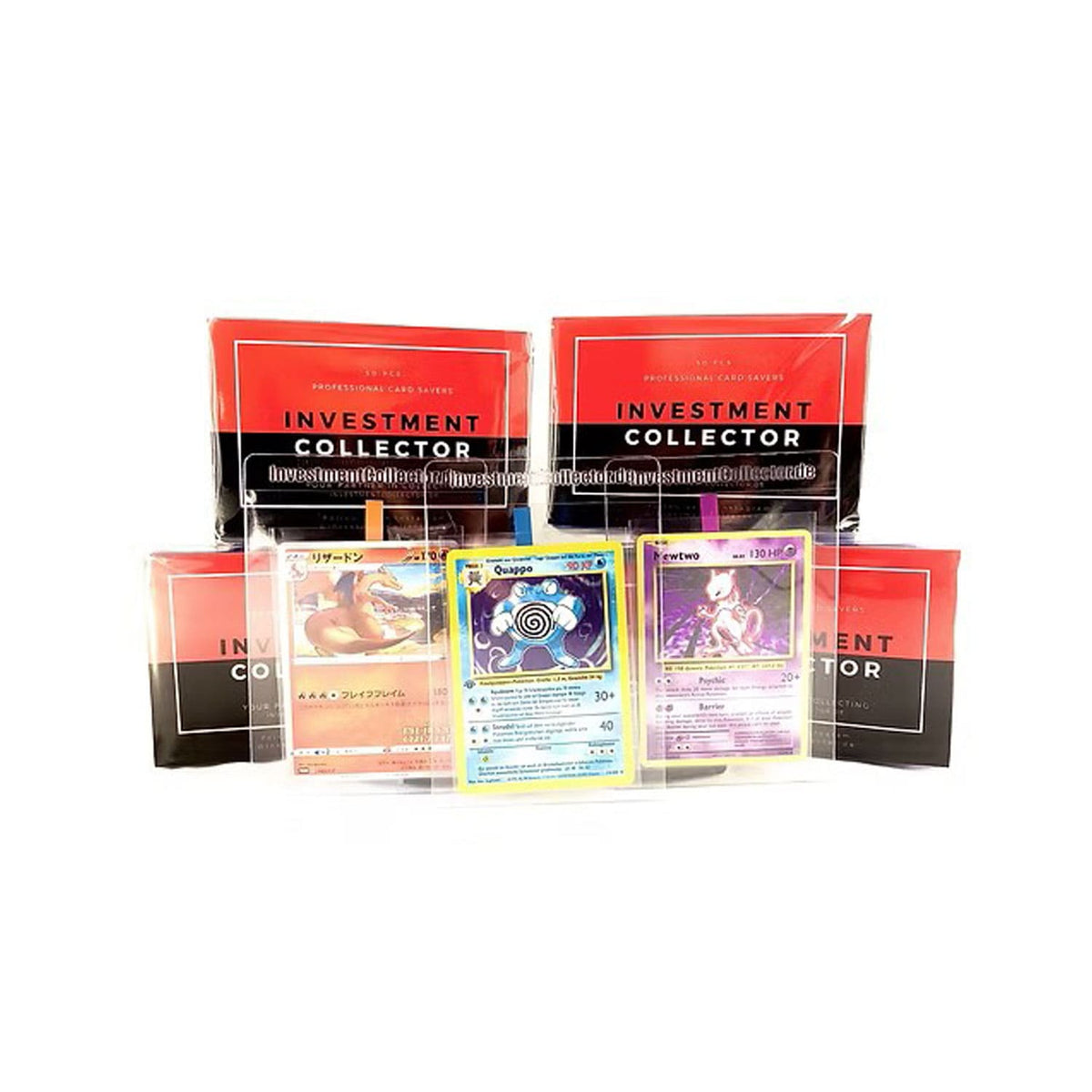 Die Premium Card Saver von InvestmentCollector 50 Stück in einer Packung für Pokémon, Lorcana, Riftbound und Dragon Ball