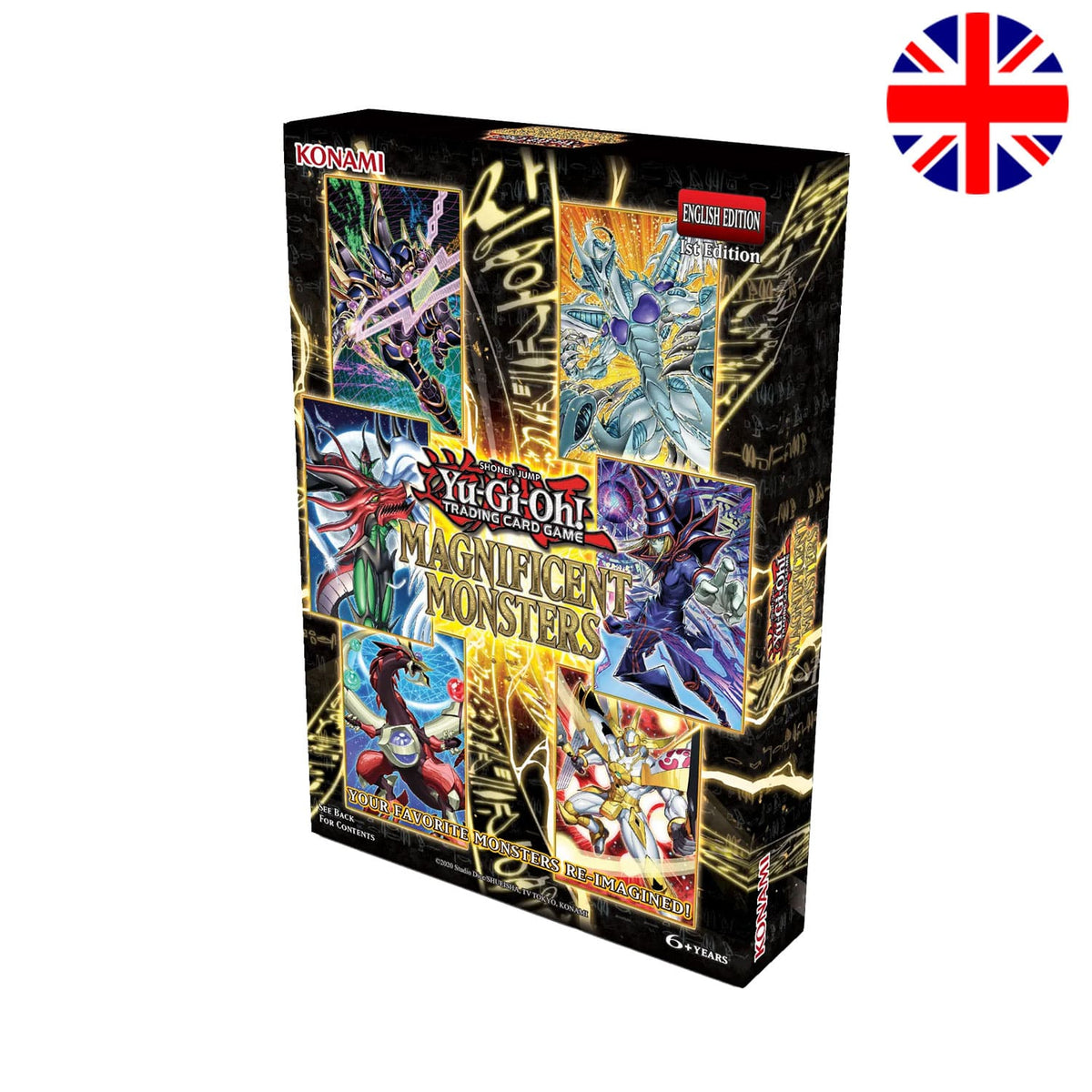Yu-Gi-Oh TCG Box Magnificen Monsters English Edition Box mit: Schwarzer Magier, Flammenflügelmann, Utopia 39,