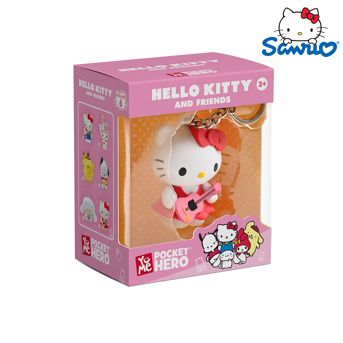 YuMe Toys Hello Kitty & Friends Pocket Hero Hello Kitty Rot Figur für Sanrio Fans, Sammler, Vitrine und Geschenkidee.