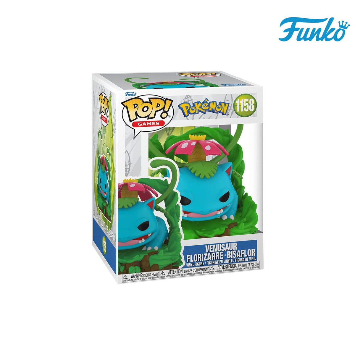 Das Pokémon aus der Kanto-Region Venusaur (1158) von Funko POP! Games als Vynil Figure Premium Collectibles. 