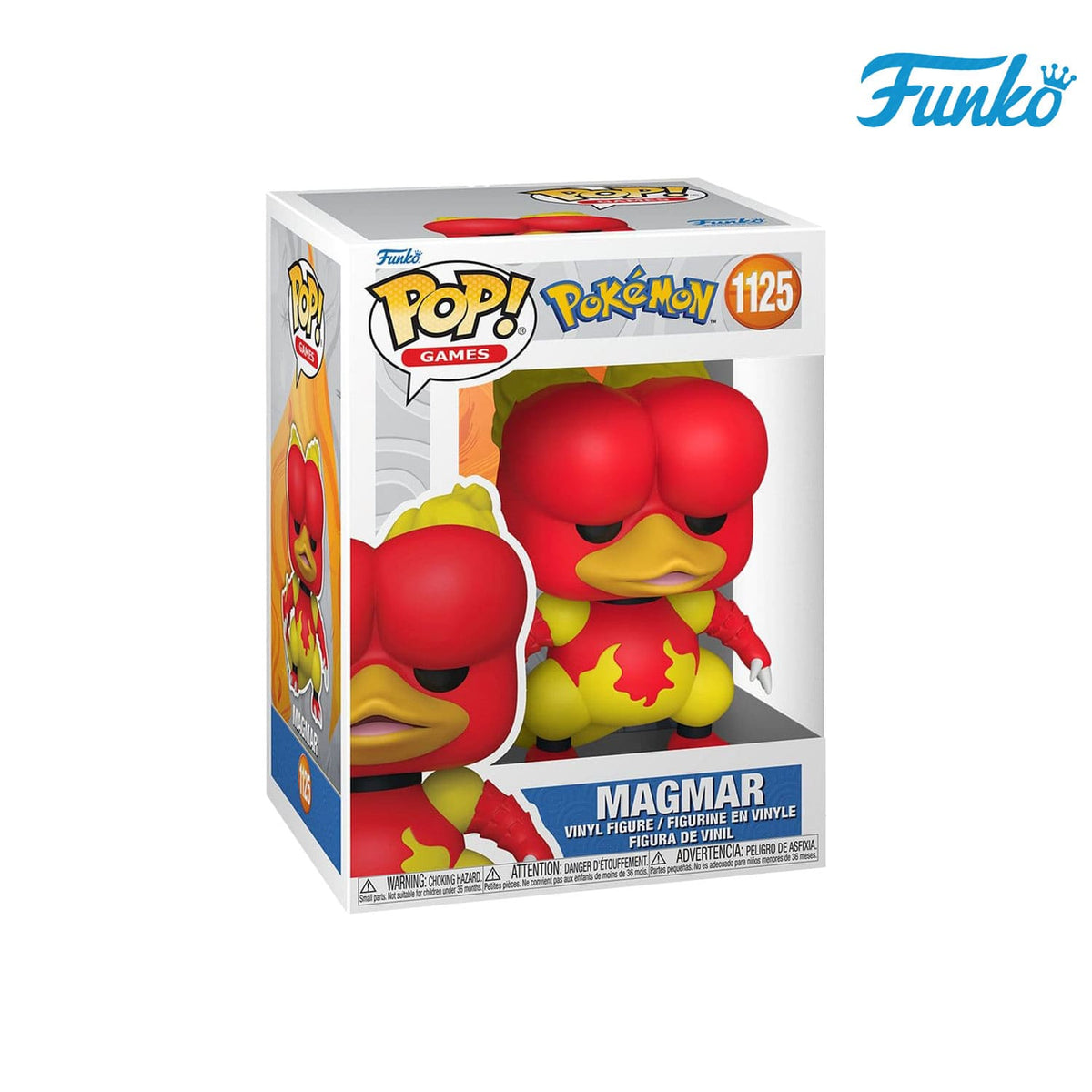 Das Pokémon aus der Kanto-Region Magmar (1125) von Funko POP! Games als Vynil Figure.
