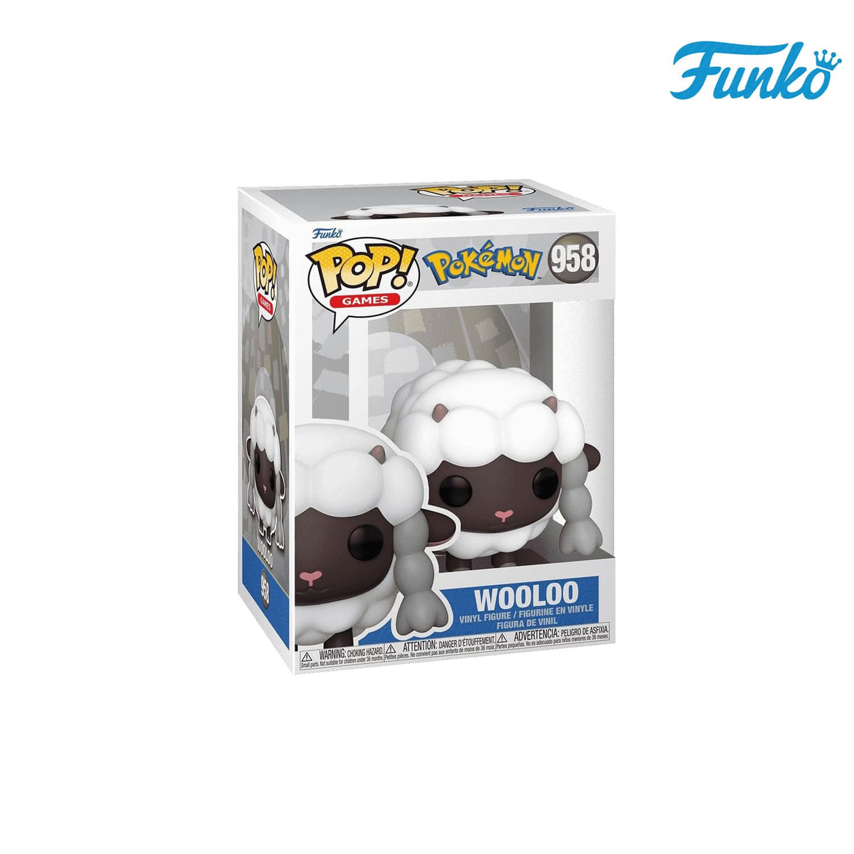 Das Pokémon aus der Galar-Region Wooloo (958) von Funko POP! Games als Vynil Figure. 