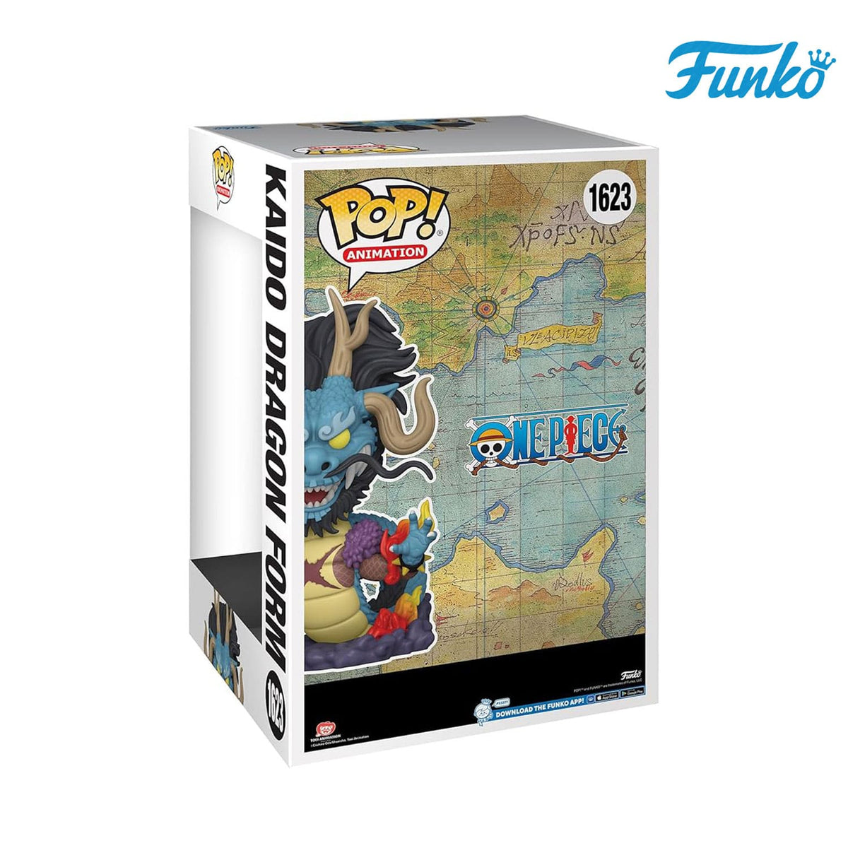 Funko Pop One Piece eine der vier Kaiser Kaido Dragon Form 1623 Jumbo Rückseite der Originalverpackung.