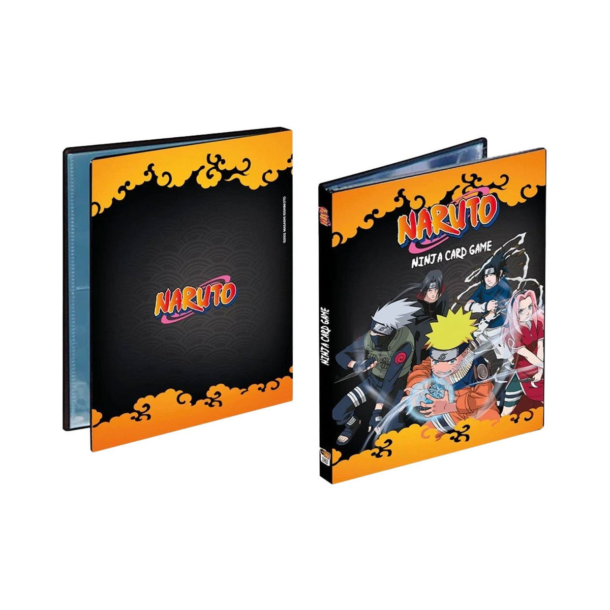 Naruto Myth TCG Konoha Shido Collector Binder mit Naruto Uzumaki, Sasuke Uchiha, Sakura Haruno und Kakashi Hatake Cover.