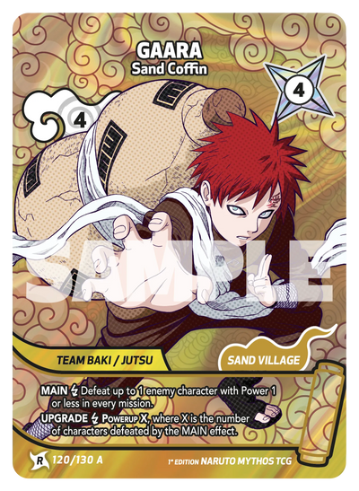 Die englische Naruto-Mythos-Trading-Card-Game-First-Set-Binder-120-130-A-Gaara Karte.