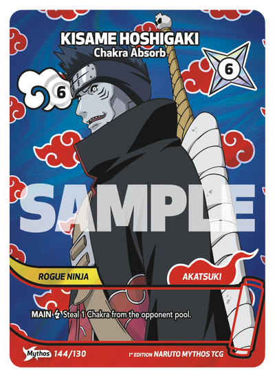 Die englische Naruto-Mythos-Trading-Card-Game-First-Set-Binder-144-130-Kisame-Hoshigaki Karte.