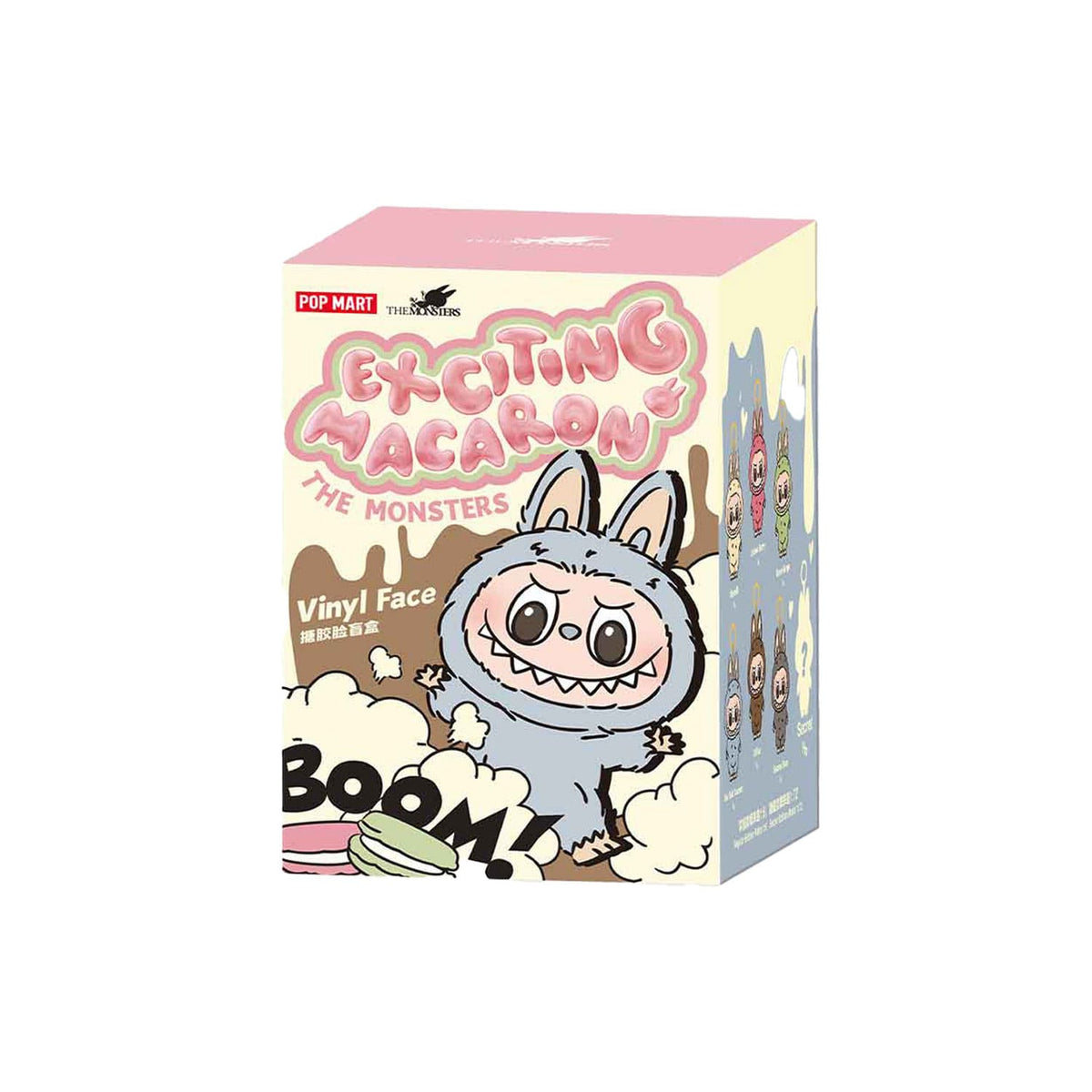 POP MART: Exciting Macaron the Monsters Blindbox Vinyl Face Plüschanhanger Labubu.