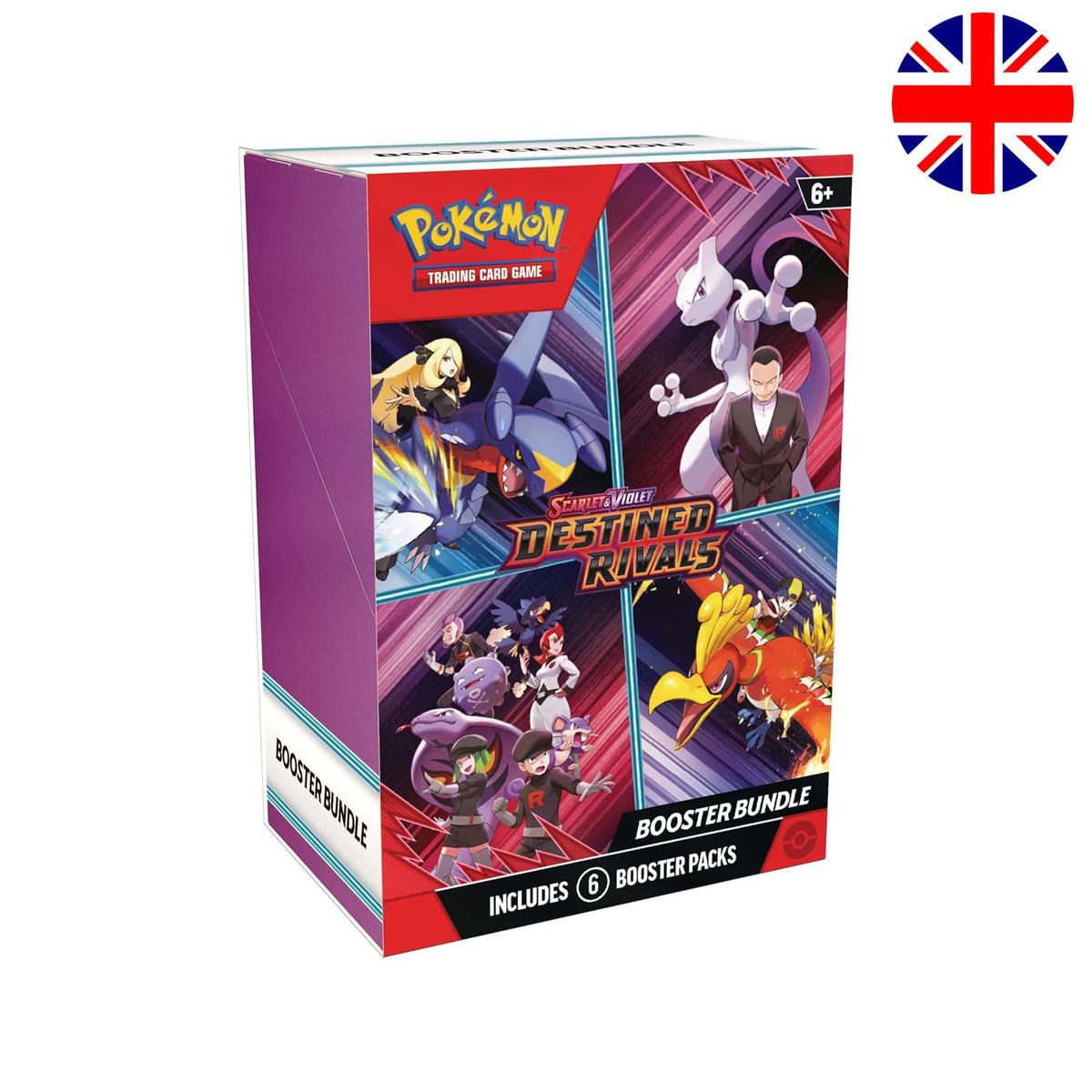 Das Pokémon-Booster-Bundle-Destined-Rivals-SV10 auf Englisch mit 6 × Boosterpacks pro Bundle
10 Karten pro Boosterpack.