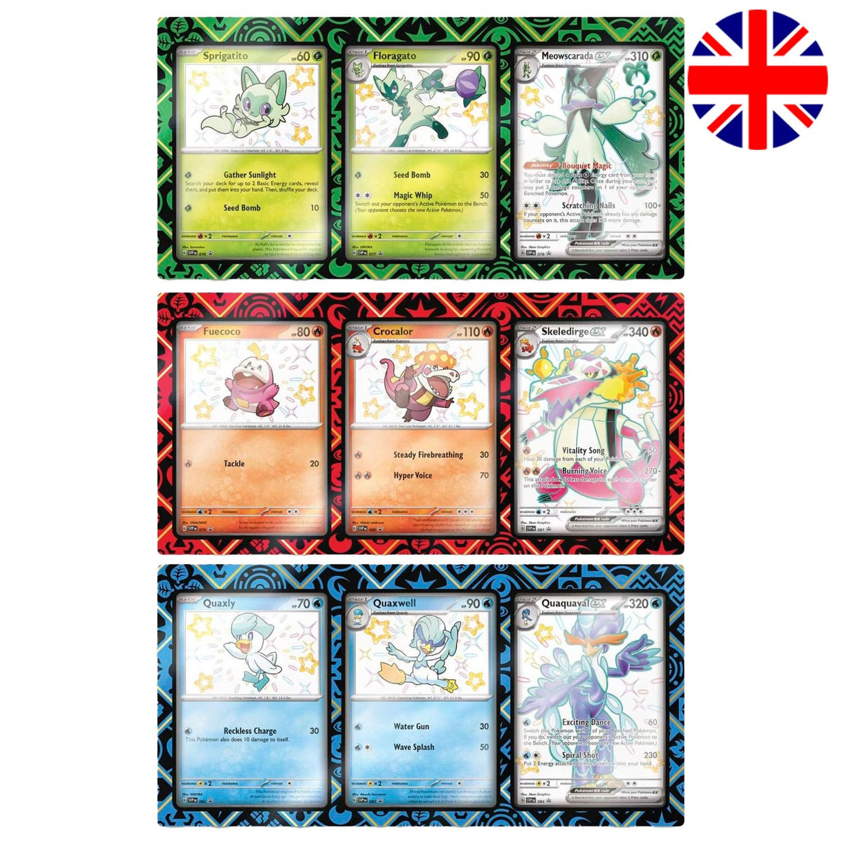 Pokémon Karmesin & Purpur – Paldean Fates (PAF) Magnet-Case aus den Premium Collections der Paldea-Starter.