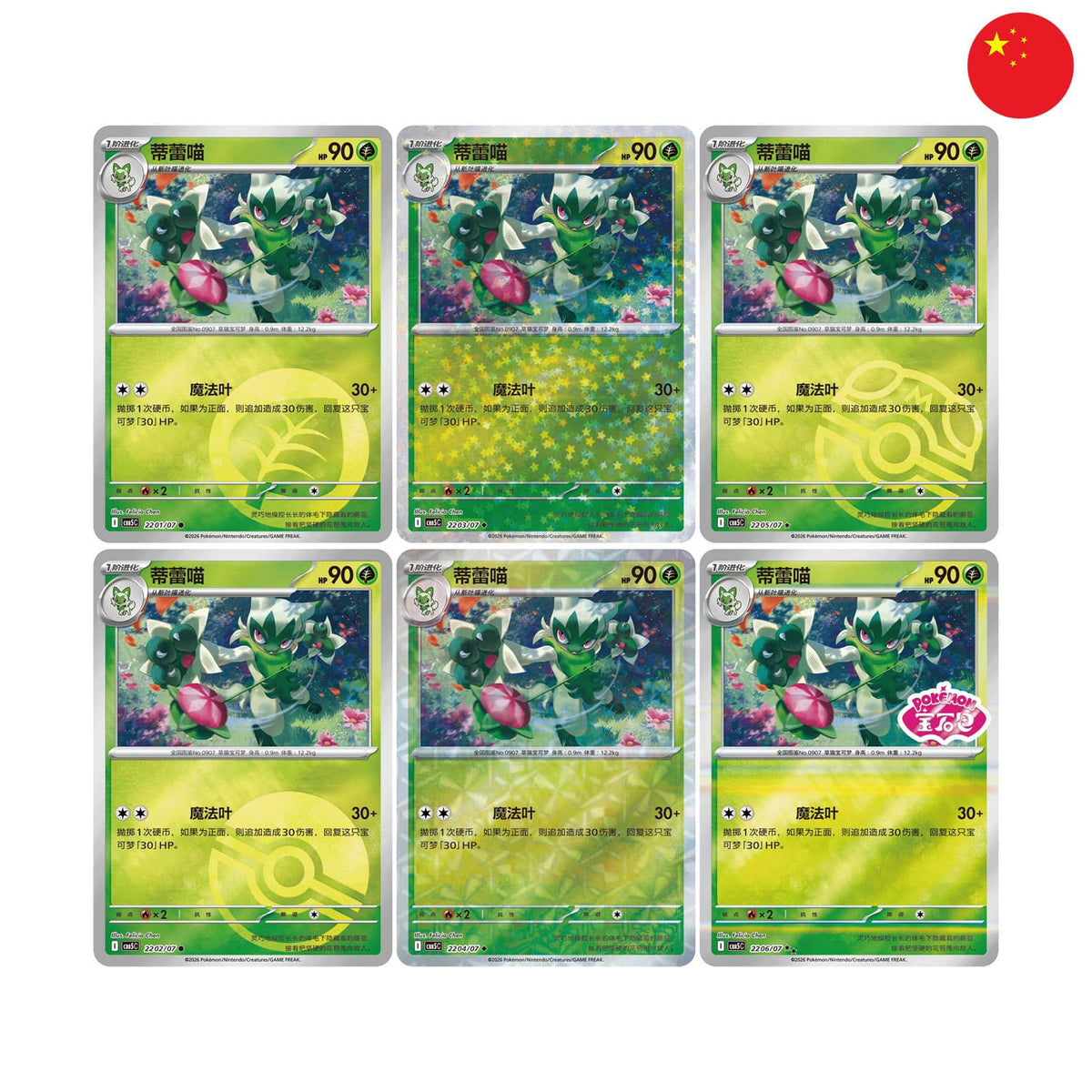 Das Pokémon-Display Gem Pack Vol.5 CBB5 auf chinesisch mit Raritäten und verschiedenen Holomustern und Illustrationen.