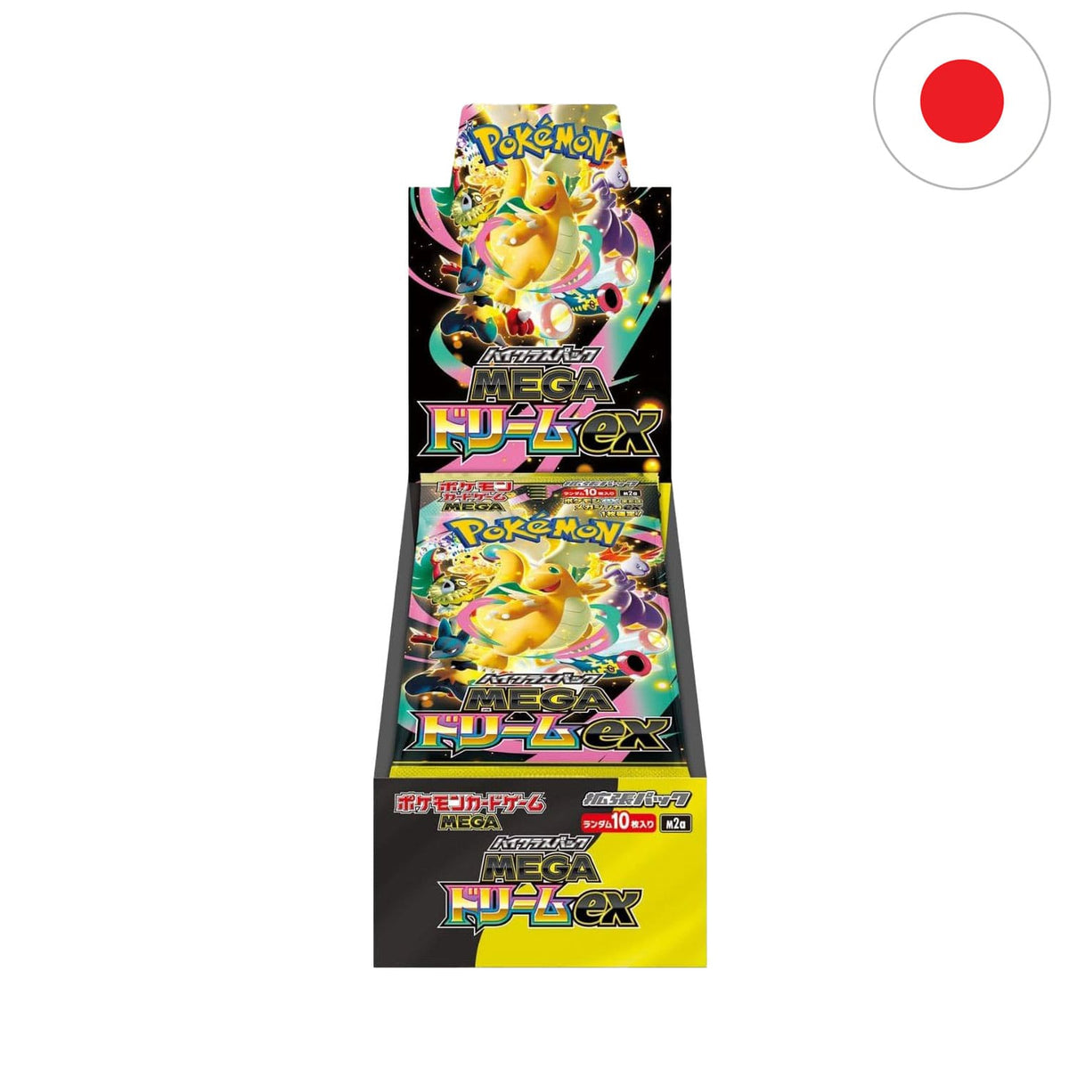 Das japanische High Class Display MEGA Dream ex M2a mit MEGA Dragonite, MEGA Gengar, MEGA Lucario und MEGA Guardevoir.