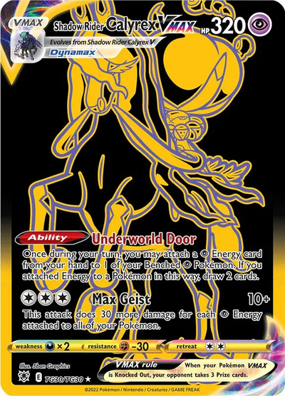 Die englische Pokémon-Astral-Radiance-TG30-TG30-CalyrexVMAX Karte.