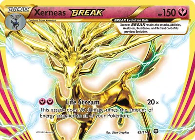 Die englische Pokemon-Steam-Siege-Xerneas-Break-82-114 Karte.