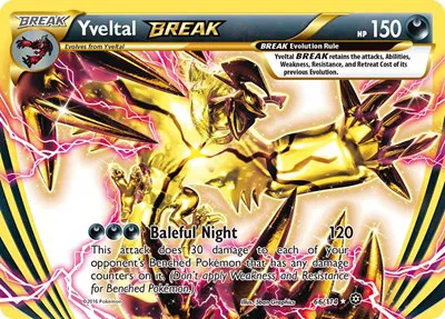 Die englische Pokémon-Steam-Siege-Yveltal-Break-66-114 Karte.