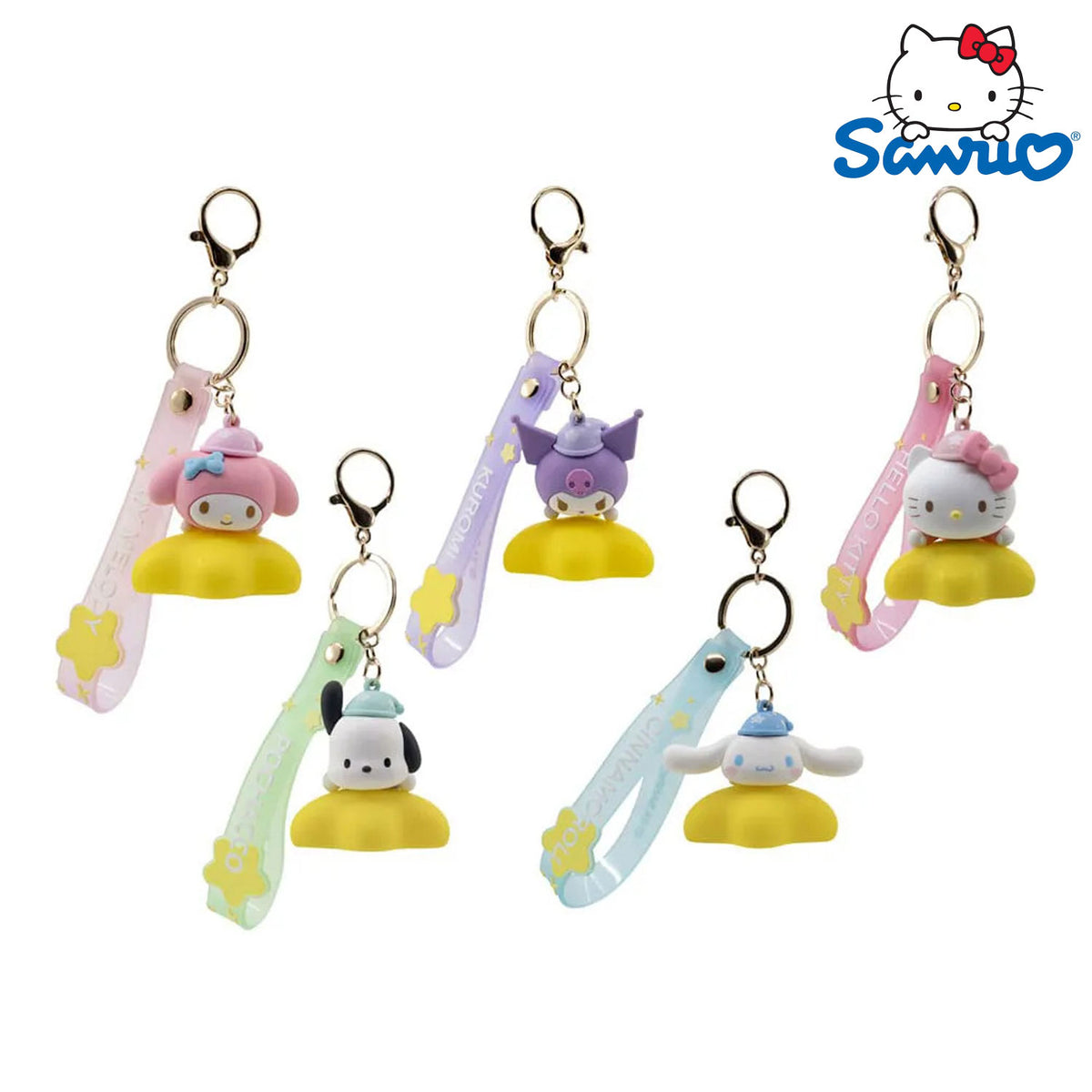 YuMe Sanrio Light Up Star Anhänger Display mit Hello Kitty, Kuromi, Pochacco, My Melody & Cinnamoroll leuchtende Sterne