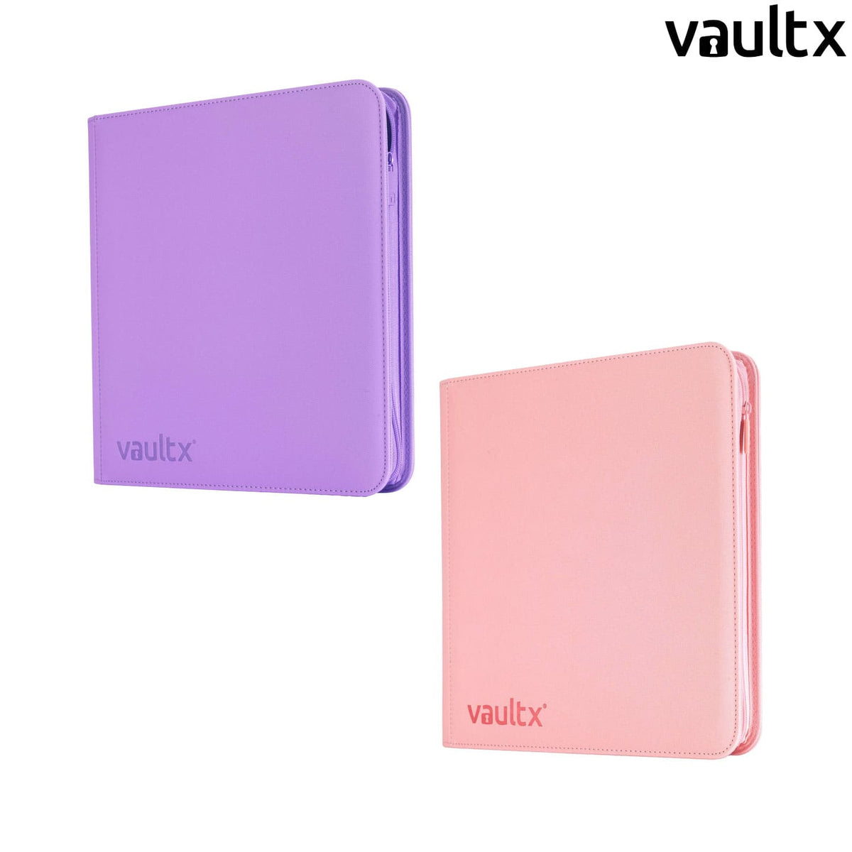 Die VaultX Exo Tec Binder mit 12 Pockets und Reissverschluss, sowie Kunstleder PVC. In special Edition Lila und Rosa..