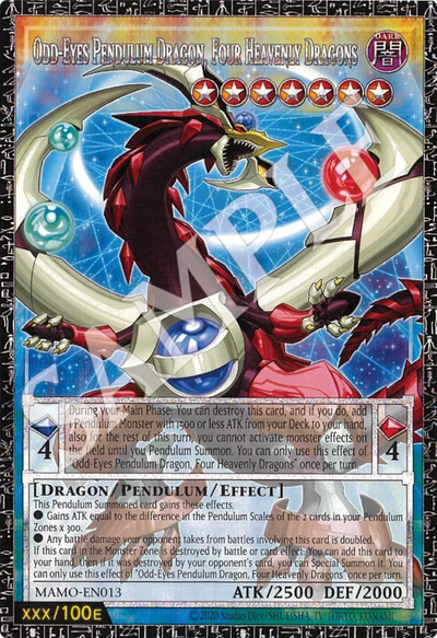 Die englische Yu-Gi-Oh-Card-Game-Magnificent-Monsters-EU-MAMO-EN013-God-Eyes-Pendulum-Dragon Karte.