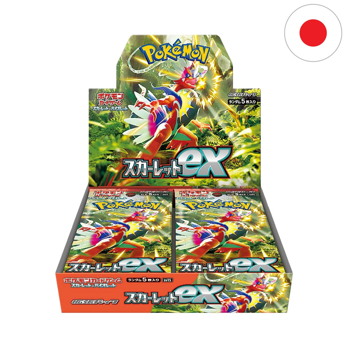 Das japanische Pokémon Display Scarlet EX(SV1S) mit dem legendären Pokémon aus der 9. Generation Koraidon auf dem Cover.