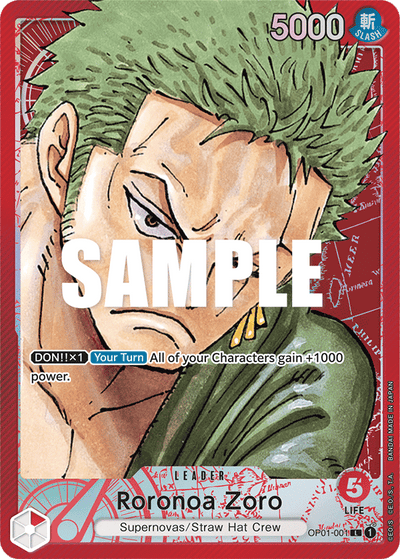 Roronoa Zoro OP01-001 (Parallel 1) Romance Dawn One Piece Karte