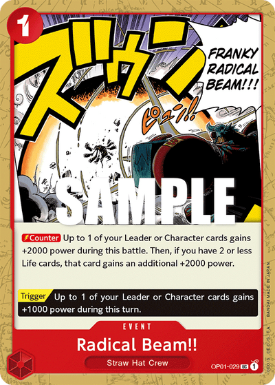 Radical Beam!! OP01-029 Romance Dawn One Piece Karte