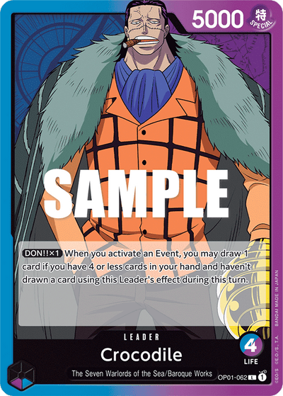 Crocodile OP01-062 Romance Dawn One Piece Karte