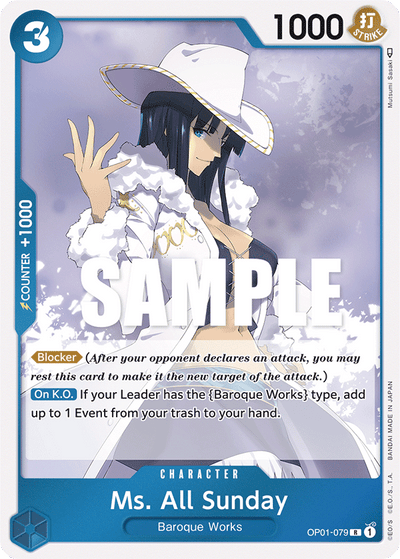 Ms. All Sunday OP01-079 Romance Dawn One Piece Karte