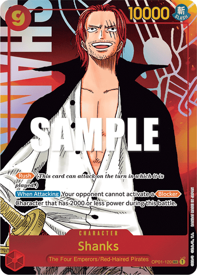 Shanks OP01-120 (Parallel 1) Romance Dawn One Piece Karte