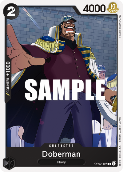 Doberman OP02-107 Paramount War One Piece Karte