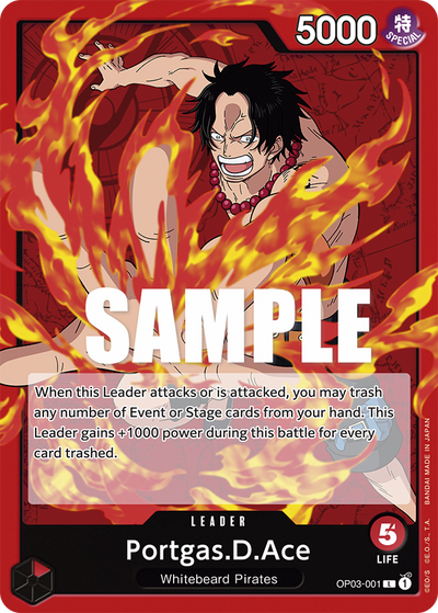 Portgas.D.Ace OP03-001 Pillars of Strength One Piece Karte