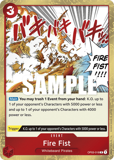 Fire Fist OP03-018 Pillars of Strength One Piece Karte