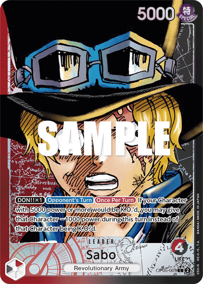 Sabo OP05-001 (Parallel 1) Awakening of the New Era One Piece Karte