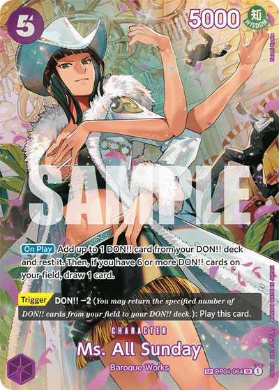 Ms. All Sunday OP04-064 (Parallel 2) Wings of the Captain One Piece Karte