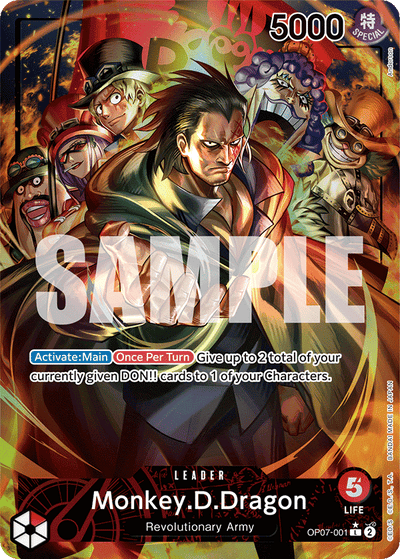 Monkey.D.Dragon OP07-001 (Parallel 1) 500 Years in the Future One Piece Karte