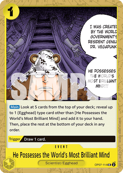 He Possesses the World's Most Brilliant Mind OP07-114 500 Years in the Future One Piece Karte