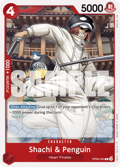 Shachi &amp; Penguin OP09-003 Emperors in the New World One Piece Karte