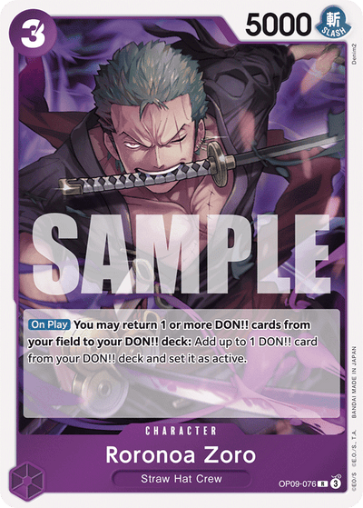 Roronoa Zoro OP09-076 Emperors in the New World One Piece Karte